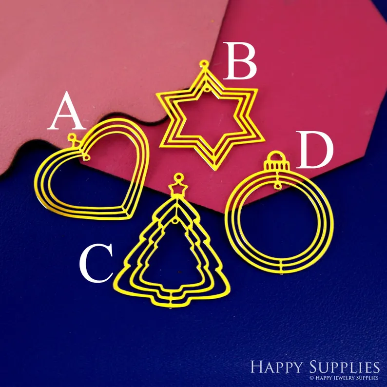 Stainless Steel Jewelry Charms, Raw Brass Charms,Christmas Tree Charms, Earrings Findings, Stainless Steel Silver Jewelry Pendants, Brass Jewelry Findings, Stainless Steel Pendants Jewelry Wholesale (D2874)