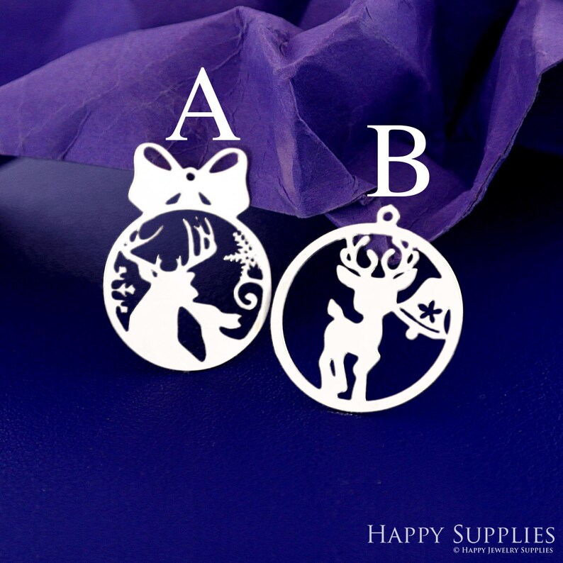 Stainless Steel Jewelry Charms, Raw Brass Charms,Christmas Charms, Earrings Findings, Stainless Steel Silver Jewelry Pendants, Brass Jewelry Findings, Stainless Steel Pendants Jewelry Wholesale (D2855)