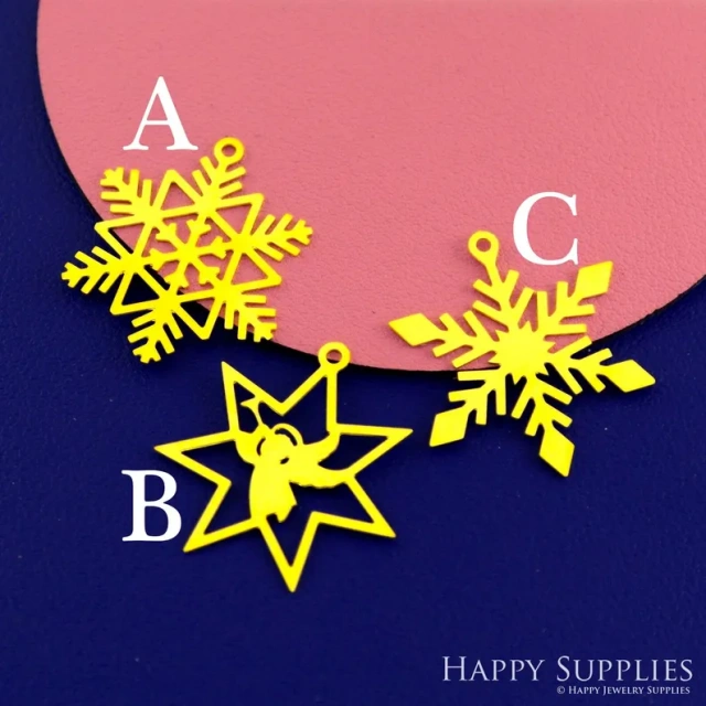 Stainless Steel Jewelry Charms, Raw Brass Charms,Snowflake Charms, Earrings Findings, Stainless Steel Silver Jewelry Pendants, Brass Jewelry Findings, Stainless Steel Pendants Jewelry Wholesale (D2871)