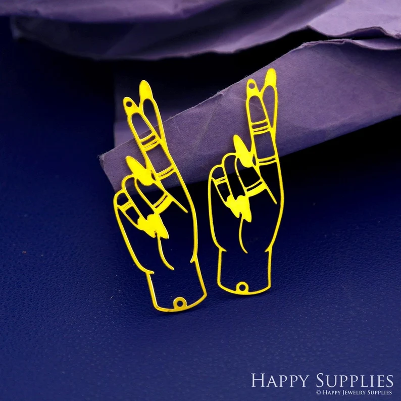 Stainless Steel Jewelry Charms, Raw Brass Charms, Hand Charms, Earrings Findings, Stainless Steel Silver Jewelry Pendants, Brass Jewelry Findings, Stainless Steel Pendants Jewelry Wholesale (D2214)