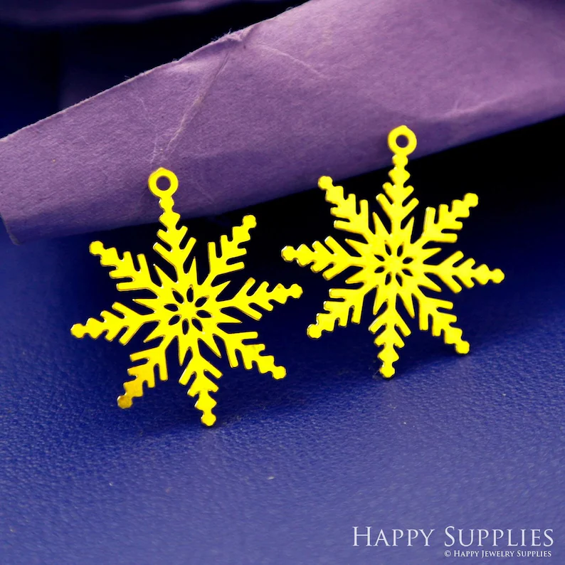 Stainless Steel Jewelry Charms, Raw Brass Charms, Geometry Snowflake Charms, Earrings Findings, Stainless Steel Silver Jewelry Pendants, Brass Jewelry Findings, Stainless Steel Pendants Jewelry Wholesale (D2128)