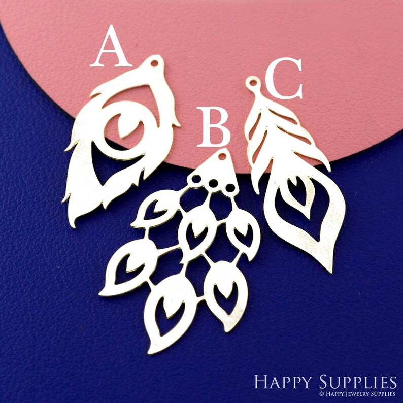Stainless Steel Jewelry Charms, Raw Brass Charms,Feather Charms, Earrings Findings, Stainless Steel Silver Jewelry Pendants, Brass Jewelry Findings, Stainless Steel Pendants Jewelry Wholesale (D2897)