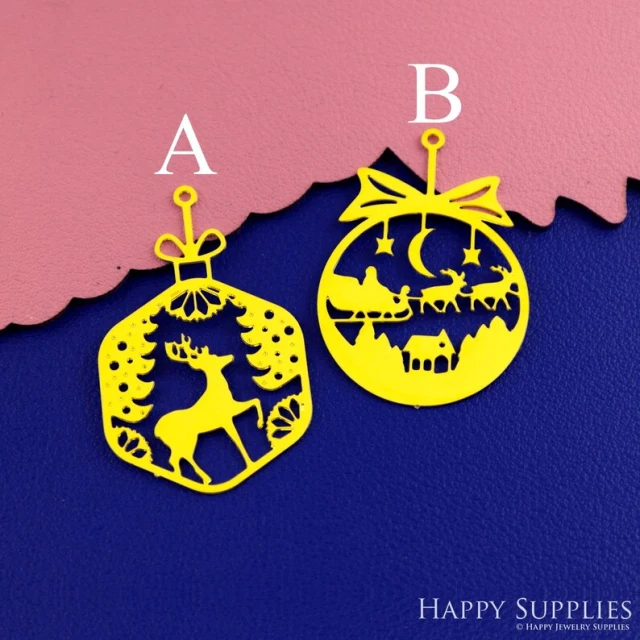 Stainless Steel Jewelry Charms, Raw Brass Charms,Christmas gift Charms, Earrings Findings, Stainless Steel Silver Jewelry Pendants, Brass Jewelry Findings, Stainless Steel Pendants Jewelry Wholesale (D2860)