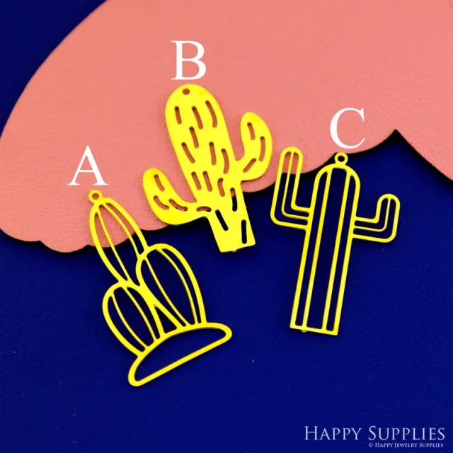 Stainless Steel Jewelry Charms, Raw Brass Charms,Cactus Charms, Earrings Findings, Stainless Steel Silver Jewelry Pendants, Brass Jewelry Findings, Stainless Steel Pendants Jewelry Wholesale (D2915)