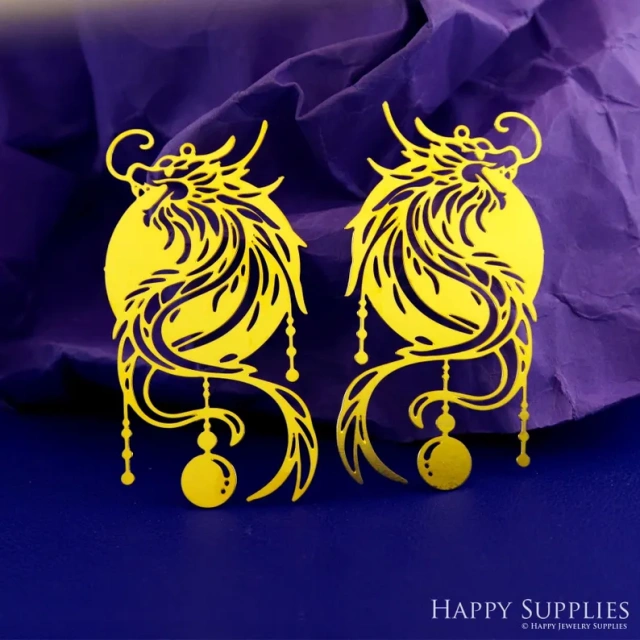 Stainless Steel Jewelry Charms, Raw Brass Charms,Dragon Charms, Earrings Findings, Wolf Stainless Steel Silver Jewelry Pendants, Brass Jewelry Findings, Stainless Steel Pendants Jewelry Wholesale (D2909)