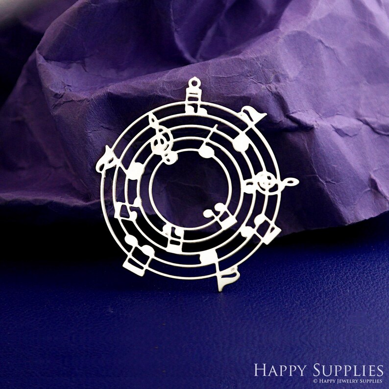 Stainless Steel Jewelry Charms, Raw Brass Charms, Musical Note Charms, Earrings Findings, Stainless Steel Silver Jewelry Pendants, Brass Jewelry Findings, Stainless Steel Pendants Jewelry Wholesale (D2914)