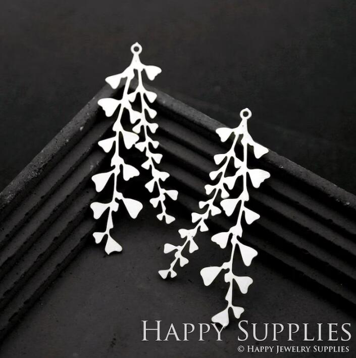 Stainless Steel Jewelry Charms, Raw Brass Charms, Leaves Charms, Earrings Findings, Stainless Steel Silver Jewelry Pendants, Brass Jewelry Findings, Stainless Steel Pendants Jewelry Wholesale (D1746)