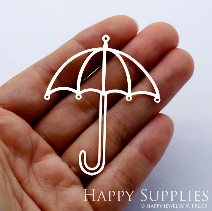 Stainless Steel Jewelry Charms, Raw Brass Charms, Umbrella Geometry Charms, Earrings Findings, Stainless Steel Silver Jewelry Pendants, Brass Jewelry Findings, Stainless Steel Pendants Jewelry Wholesale (D1734)