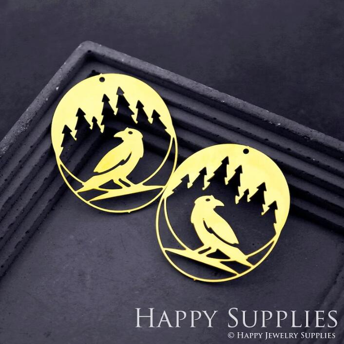 Stainless Steel Jewelry Charms, Raw Brass Charms, Hollow Bird Charms, Earrings Findings, Stainless Steel Silver Jewelry Pendants, Brass Jewelry Findings, Stainless Steel Pendants Jewelry Wholesale (D1751)