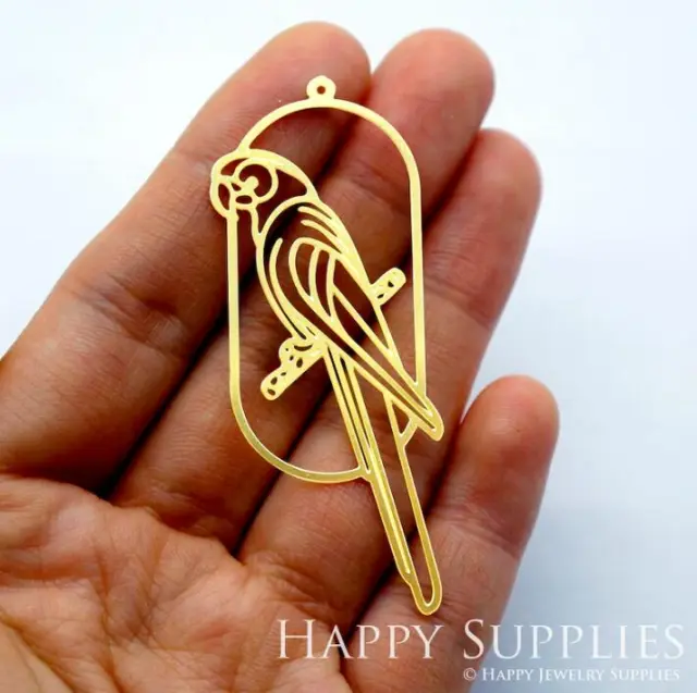 Stainless Steel Jewelry Charms, Raw Brass Charms, Geometric Parrot Charms, Earrings Findings, Stainless Steel Silver Jewelry Pendants, Brass Jewelry Findings, Stainless Steel Pendants Jewelry Wholesale (D1632)