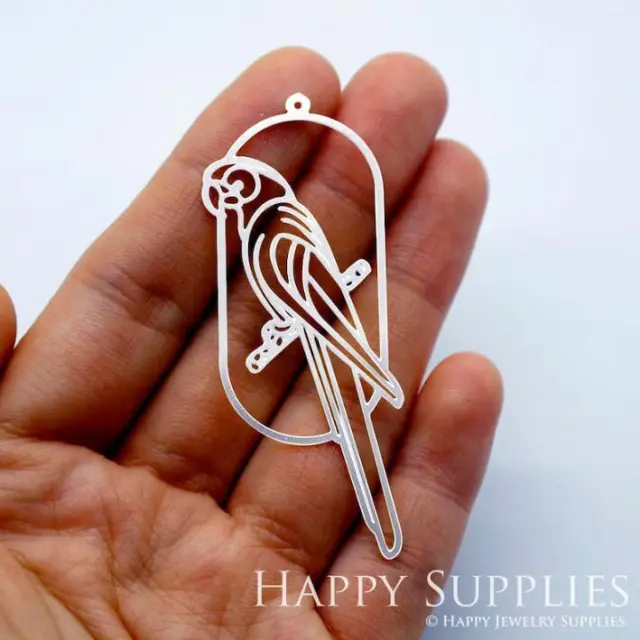 Stainless Steel Jewelry Charms, Raw Brass Charms, Geometric Parrot Charms, Earrings Findings, Stainless Steel Silver Jewelry Pendants, Brass Jewelry Findings, Stainless Steel Pendants Jewelry Wholesale (D1632)