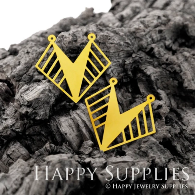 Stainless Steel Jewelry Charms, Raw Brass Charms, Geometric V Shape Charms, Earrings Findings, Stainless Steel Silver Jewelry Pendants, Brass Jewelry Findings, Stainless Steel Pendants Jewelry Wholesale (D433)