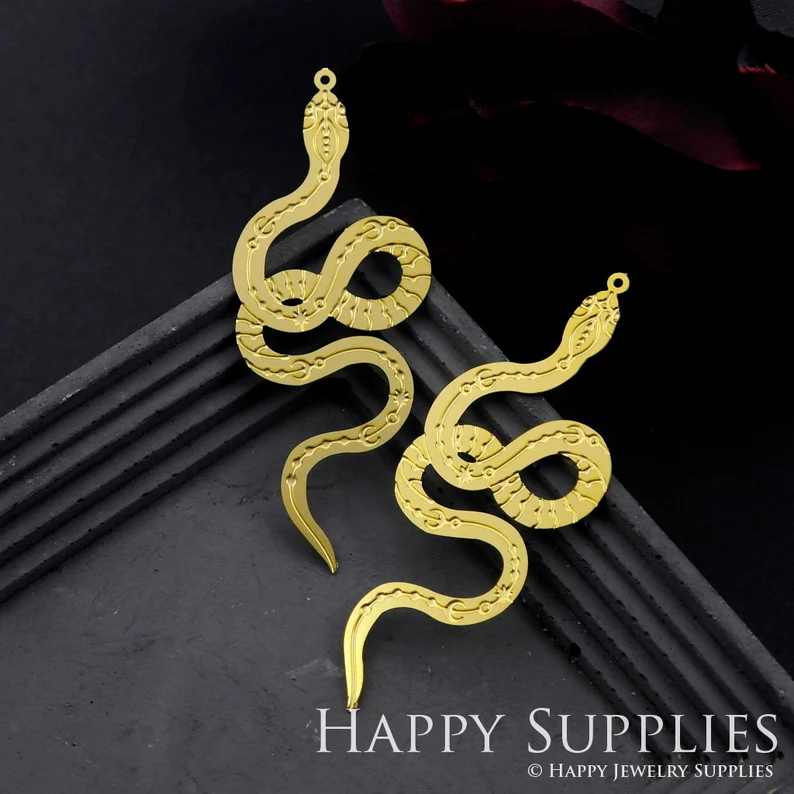 Stainless Steel Jewelry Charms, Raw Brass Charms, Snake Charms, Earrings Findings, Stainless Steel Silver Jewelry Pendants, Brass Jewelry Findings, Stainless Steel Pendants Jewelry Wholesale (D903)