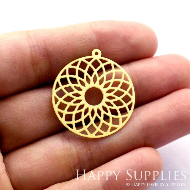 Stainless Steel Jewelry Charms, Raw Brass Charms, Round Charms, Earrings Findings, Stainless Steel Silver Jewelry Pendants, Brass Jewelry Findings, Stainless Steel Pendants Jewelry Wholesale (D641)