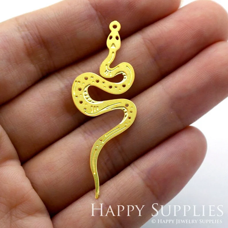 Stainless Steel Jewelry Charms, Raw Brass Charms, Geometric Snake Charms, Earrings Findings, Stainless Steel Silver Jewelry Pendants, Brass Jewelry Findings, Stainless Steel Pendants Jewelry Wholesale (D1380)