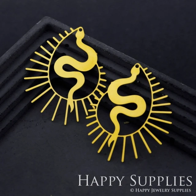 Stainless Steel Jewelry Charms, Raw Brass Charms,  Snake Charms, Earrings Findings, Stainless Steel Silver Jewelry Pendants, Brass Jewelry Findings, Stainless Steel Pendants Jewelry Wholesale (D1887)