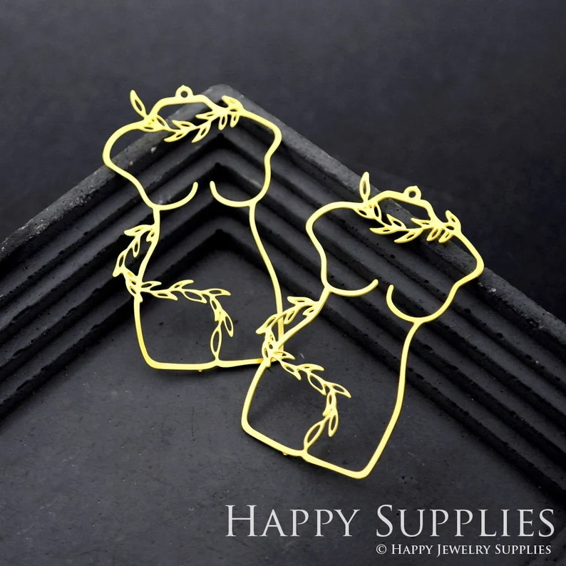 Stainless Steel Jewelry Charms, Raw Brass Charms, Body Shape Charms, Earrings Findings, Stainless Steel Silver Jewelry Pendants, Brass Jewelry Findings, Stainless Steel Pendants Jewelry Wholesale (D1752)
