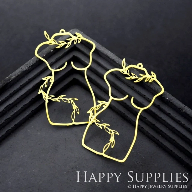 Stainless Steel Jewelry Charms, Raw Brass Charms, Body Shape Charms, Earrings Findings, Stainless Steel Silver Jewelry Pendants, Brass Jewelry Findings, Stainless Steel Pendants Jewelry Wholesale (D1752)