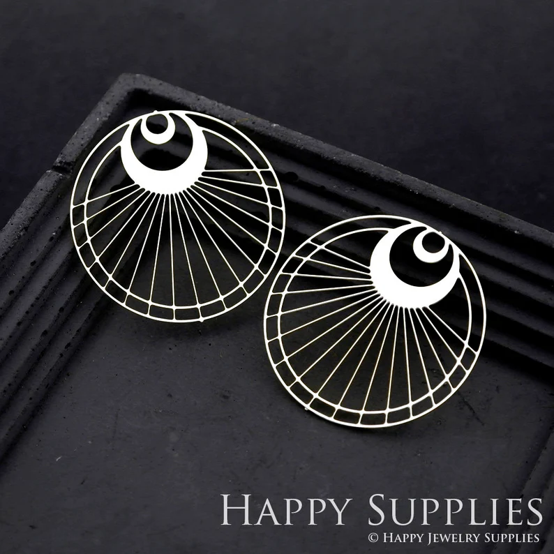 Stainless Steel Jewelry Charms, Raw Brass Charms, Moon Charms, Earrings Findings, Stainless Steel Silver Jewelry Pendants, Brass Jewelry Findings, Stainless Steel Pendants Jewelry Wholesale (D1753)
