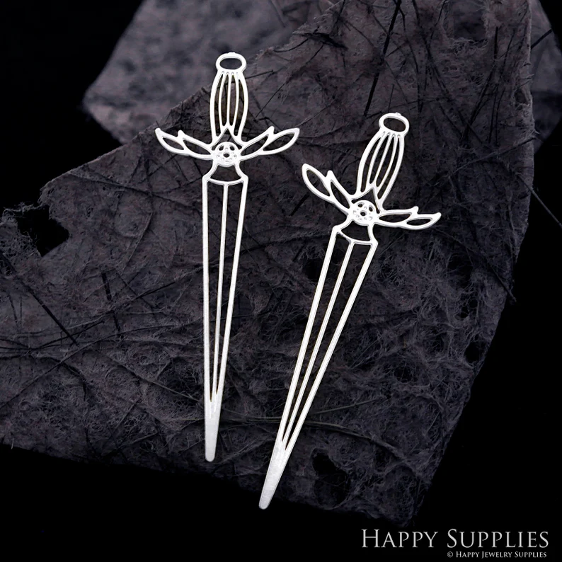 Stainless Steel Jewelry Charms, Raw Brass Charms,  Sword Charms, Earrings Findings, Stainless Steel Silver Jewelry Pendants, Brass Jewelry Findings, Stainless Steel Pendants Jewelry Wholesale (D2026)