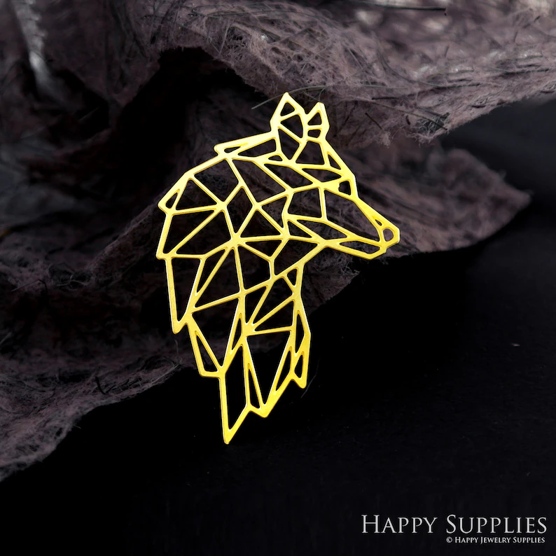 Stainless Steel Jewelry Charms, Raw Brass Charms, Wolf Charms, Earrings Findings, Stainless Steel Silver Jewelry Pendants, Brass Jewelry Findings, Stainless Steel Pendants Jewelry Wholesale (D2113)