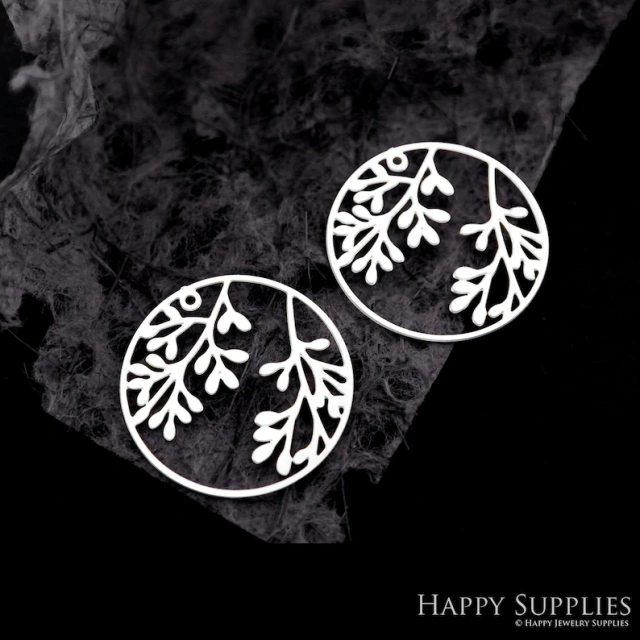 Stainless Steel Jewelry Charms, Raw Brass Charms, Leaves Charms, Earrings Findings, Stainless Steel Silver Jewelry Pendants, Brass Jewelry Findings, Stainless Steel Pendants Jewelry Wholesale (D2103)