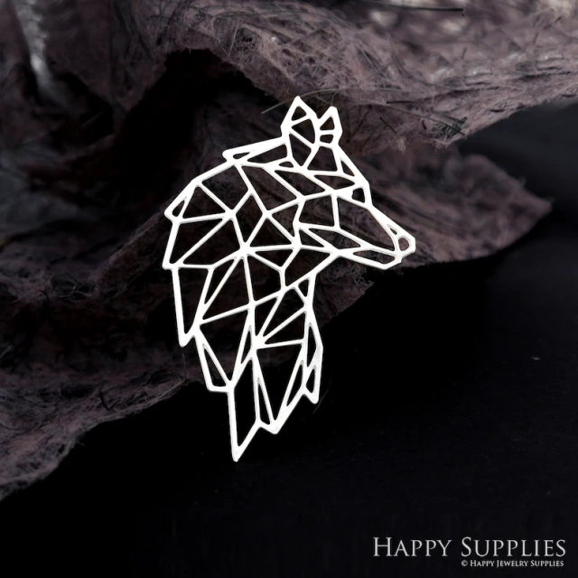 Stainless Steel Jewelry Charms, Raw Brass Charms, Wolf Charms, Earrings Findings, Stainless Steel Silver Jewelry Pendants, Brass Jewelry Findings, Stainless Steel Pendants Jewelry Wholesale (D2113)