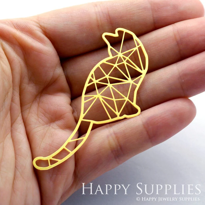 Stainless Steel Jewelry Charms, Raw Brass Charms, Cat Charms, Earrings Findings, Stainless Steel Silver Jewelry Pendants, Brass Jewelry Findings, Stainless Steel Pendants Jewelry Wholesale (D304)