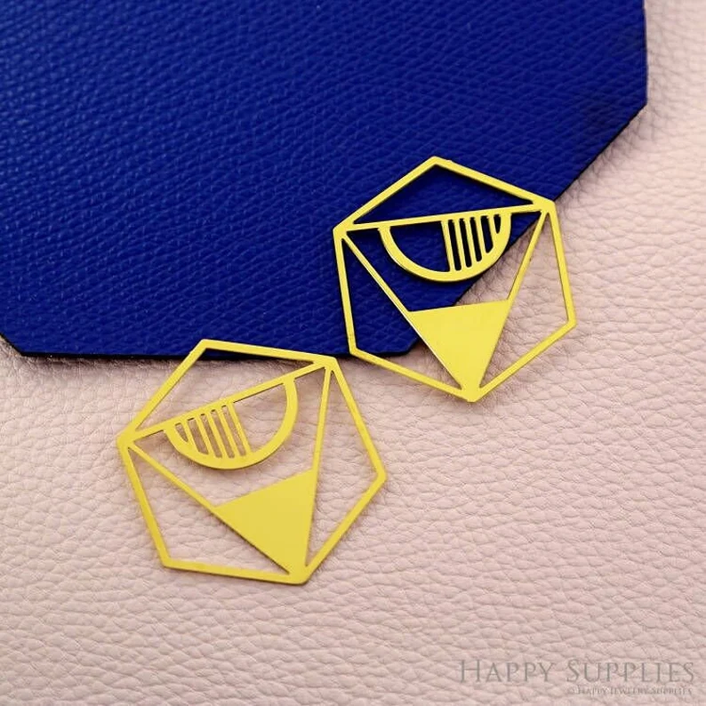 Stainless Steel Jewelry Charms, Raw Brass Charms,  Semicircle Charms, Earrings Findings, Stainless Steel Silver Jewelry Pendants, Brass Jewelry Findings, Stainless Steel Pendants Jewelry Wholesale (D296)