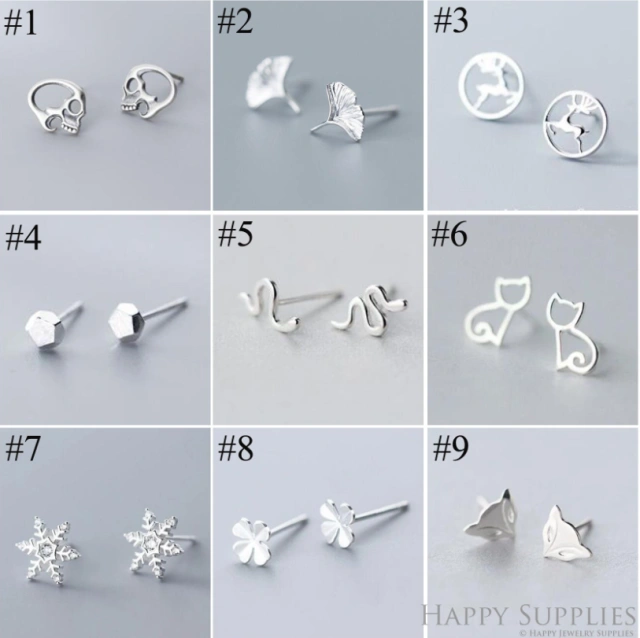 Stud Earrings,Sterling Silver Stud Earrings,Tiny Stud Earrings,Minimalist Earrings,Earrings Studs,Earring Findings,Silver Earrings(YER-A)