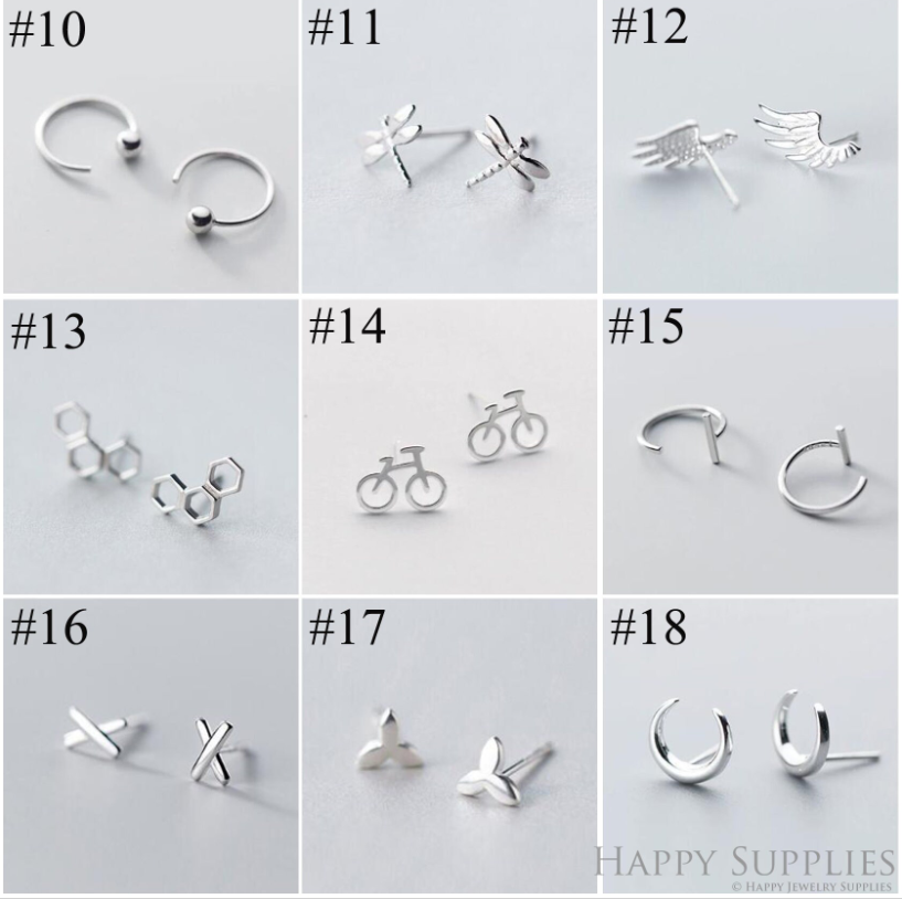 Stud Earrings,Sterling Silver Stud Earrings,Tiny Stud Earrings,Minimalist Earrings,Earrings Studs,Earring Findings,Silver Earrings(YER-A)