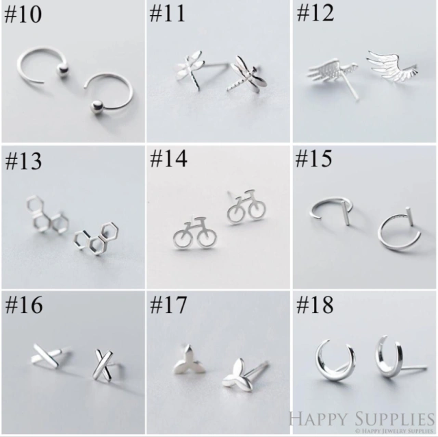 Stud Earrings,Sterling Silver Stud Earrings,Tiny Stud Earrings,Minimalist Earrings,Earrings Studs,Earring Findings,Silver Earrings(YER-A)