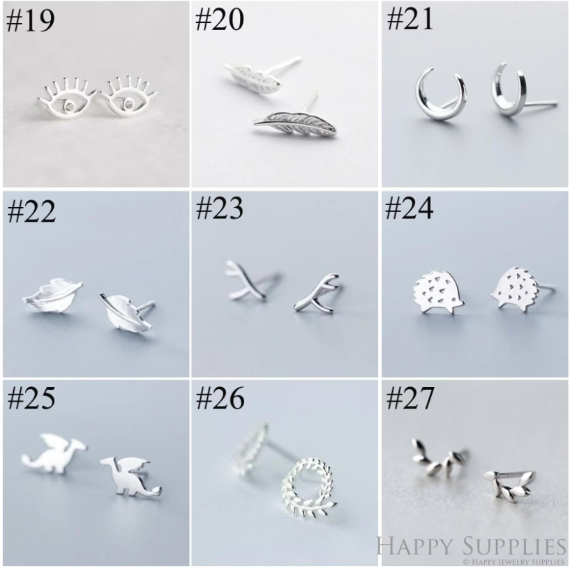 Stud Earrings,Sterling Silver Stud Earrings,Tiny Stud Earrings,Minimalist Earrings,Earrings Studs,Earring Findings,Silver Earrings(YER-A)