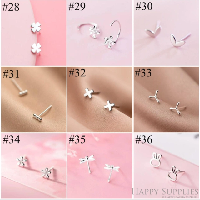 Stud Earrings,Sterling Silver Stud Earrings,Tiny Stud Earrings,Minimalist Earrings,Earrings Studs,Earring Findings,Silver Earrings(YER-B)