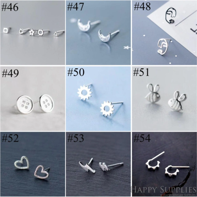Stud Earrings,Sterling Silver Stud Earrings,Tiny Stud Earrings,Minimalist Earrings,Earrings Studs,Earring Findings,Silver Earrings(YER-B)