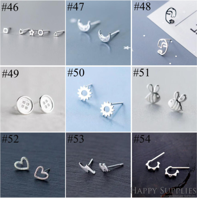 Stud Earrings,Sterling Silver Stud Earrings,Tiny Stud Earrings,Minimalist Earrings,Earrings Studs,Earring Findings,Silver Earrings(YER-B)