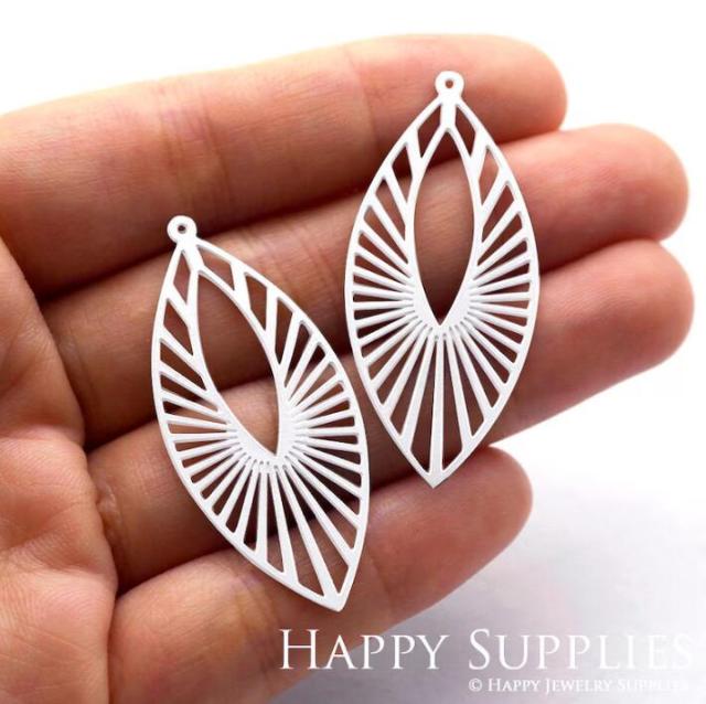 Stainless Steel Jewelry Charms, Raw Brass Charms, Creative Leaf Charms, Earrings Findings, Stainless Steel Silver Jewelry Pendants, Brass Jewelry Findings, Stainless Steel Pendants Jewelry Wholesale (D644)