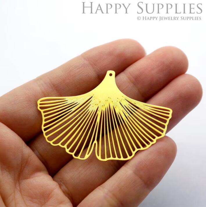 Stainless Steel Jewelry Charms, Raw Brass Charms, Ginkgo Leaf Charms, Earrings Findings, Stainless Steel Silver Jewelry Pendants, Brass Jewelry Findings, Stainless Steel Pendants Jewelry Wholesale (D224)