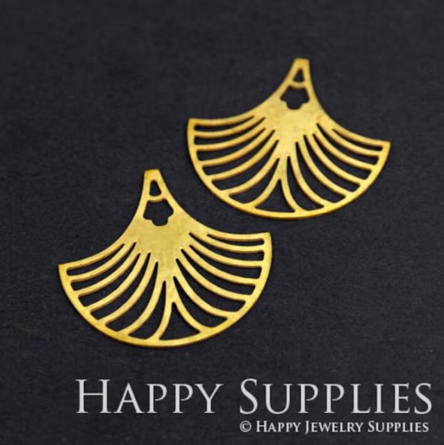 Stainless Steel Jewelry Charms, Raw Brass Charms, Fan Geometry Charms, Earrings Findings, Stainless Steel Silver Jewelry Pendants, Brass Jewelry Findings, Stainless Steel Pendants Jewelry Wholesale (D271)
