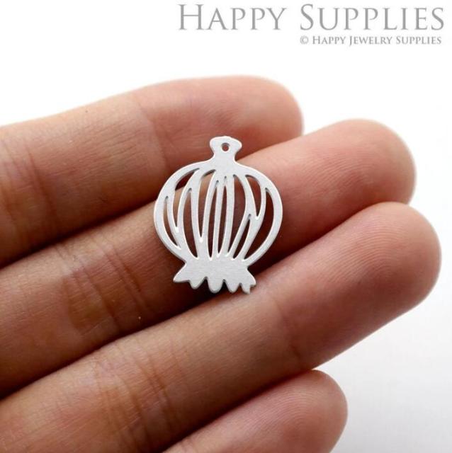 Stainless Steel Jewelry Charms, Raw Brass Charms, Geometric Flowers Charms, Earrings Findings, Stainless Steel Silver Jewelry Pendants, Brass Jewelry Findings, Stainless Steel Pendants Jewelry Wholesale (D1181)