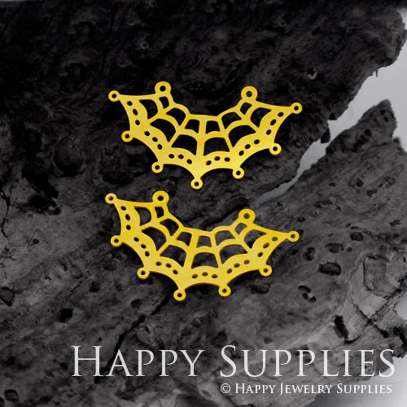 Stainless Steel Jewelry Charms, Raw Brass Charms, Geometric Spider Charms, Earrings Findings, Stainless Steel Silver Jewelry Pendants, Brass Jewelry Findings, Stainless Steel Pendants Jewelry Wholesale (D461)