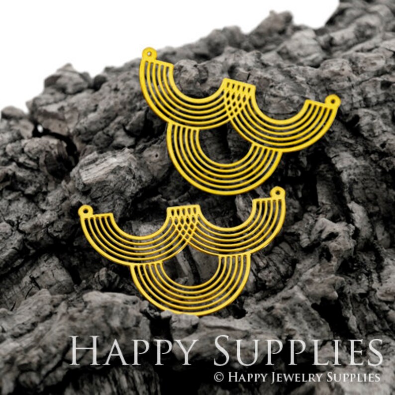 Stainless Steel Jewelry Charms, Raw Brass Charms, Three Curved Arcs Geometry Charms, Earrings Findings, Stainless Steel Silver Jewelry Pendants, Brass Jewelry Findings, Stainless Steel Pendants Jewelry Wholesale (D408)