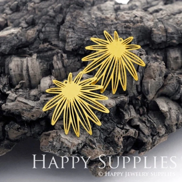 Stainless Steel Jewelry Charms, Raw Brass Charms, Creative Flower Charms, Earrings Findings, Stainless Steel Silver Jewelry Pendants, Brass Jewelry Findings, Stainless Steel Pendants Jewelry Wholesale (D468)