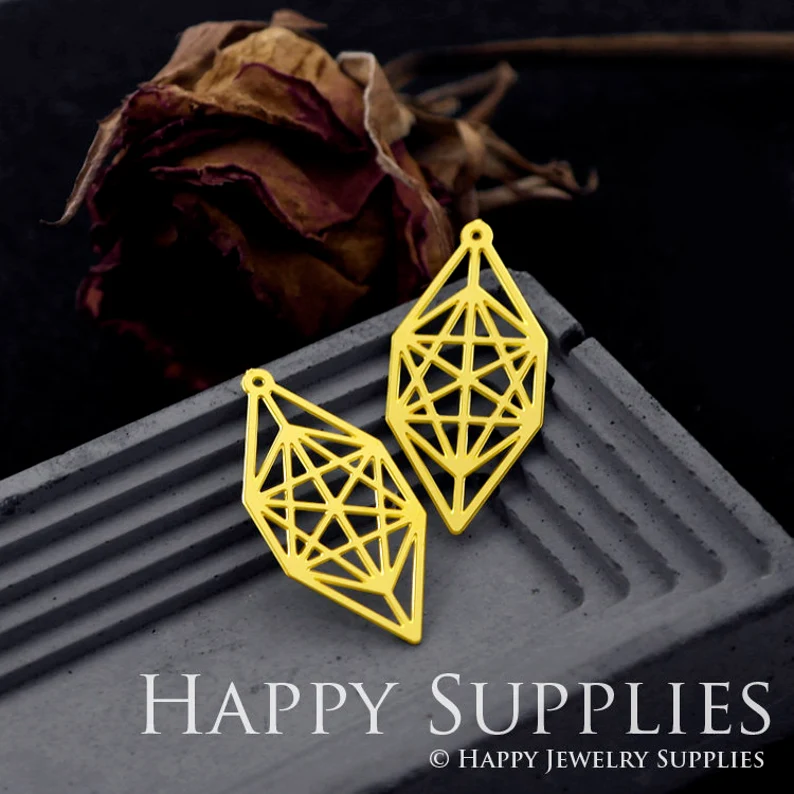 Stainless Steel Jewelry Charms, Raw Brass Charms, Geometric Charms, Earrings Findings, Stainless Steel Silver Jewelry Pendants, Brass Jewelry Findings, Stainless Steel Pendants Jewelry Wholesale (D568)