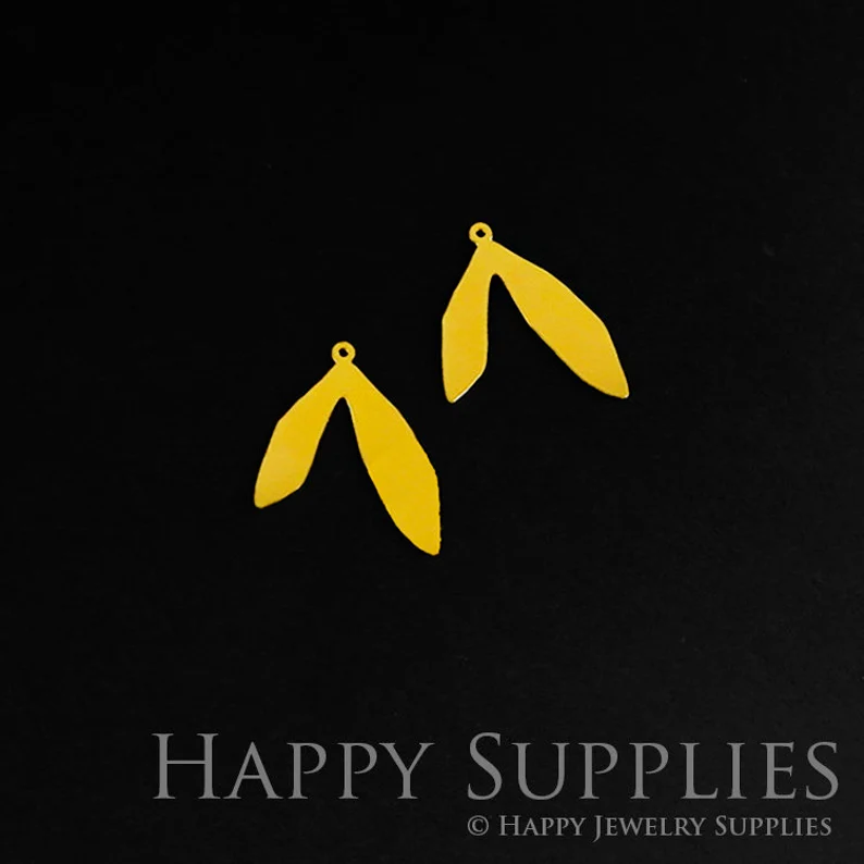 Stainless Steel Jewelry Charms, Raw Brass Charms, Geometric Leaf Charms, Earrings Findings, Stainless Steel Silver Jewelry Pendants, Brass Jewelry Findings, Stainless Steel Pendants Jewelry Wholesale (D637)