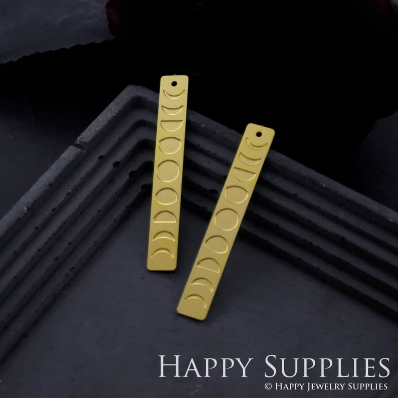 Stainless Steel Jewelry Charms, Raw Brass Charms, Moon Charms, Earrings Findings, Stainless Steel Silver Jewelry Pendants, Brass Jewelry Findings, Stainless Steel Pendants Jewelry Wholesale (D919)