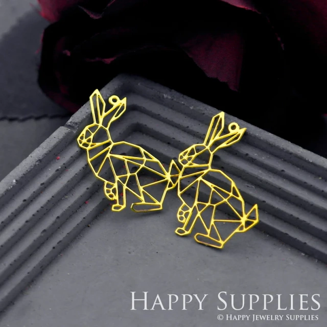 Stainless Steel Jewelry Charms, Raw Brass Charms, Rabbit Charms, Earrings Findings, Stainless Steel Silver Jewelry Pendants, Brass Jewelry Findings, Stainless Steel Pendants Jewelry Wholesale (D686)