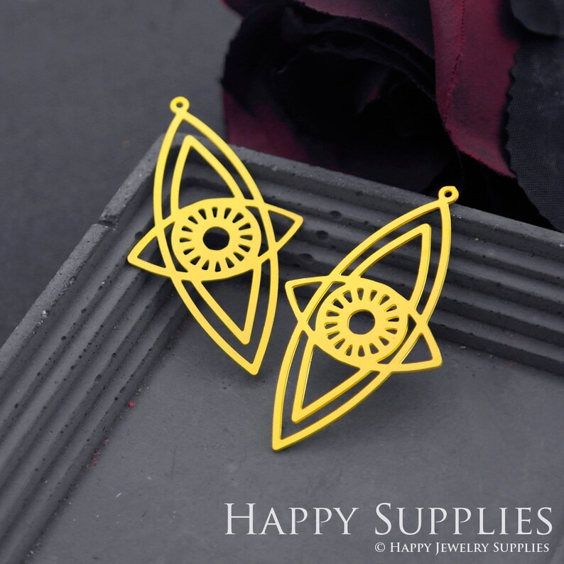 Stainless Steel Jewelry Charms, Raw Brass Charms, Eyes Geometric Charms, Earrings Findings, Stainless Steel Silver Jewelry Pendants, Brass Jewelry Findings, Stainless Steel Pendants Jewelry Wholesale (D588)