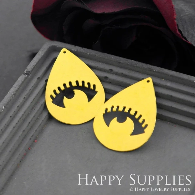 Stainless Steel Jewelry Charms, Raw Brass Charms, Eye Teardrop Geometric Charms, Earrings Findings, Stainless Steel Silver Jewelry Pendants, Brass Jewelry Findings, Stainless Steel Pendants Jewelry Wholesale (D591)