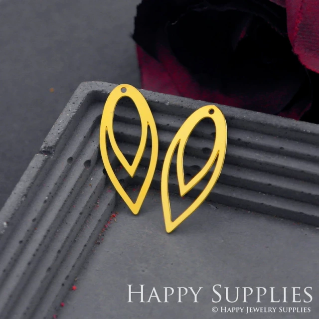 Stainless Steel Jewelry Charms, Raw Brass Charms, Teardrop Geometric Charms, Earrings Findings, Stainless Steel Silver Jewelry Pendants, Brass Jewelry Findings, Stainless Steel Pendants Jewelry Wholesale (D615)